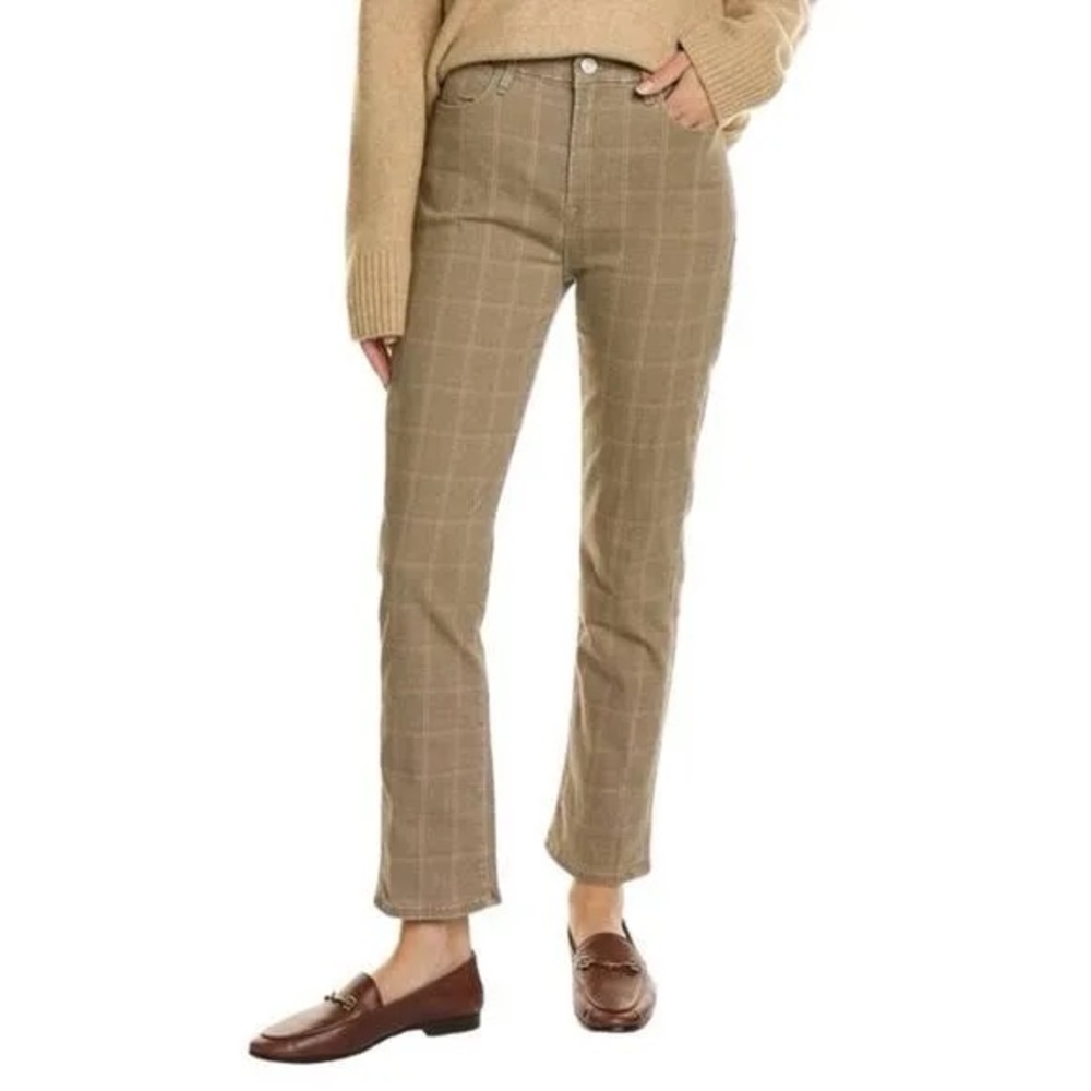 Frame Le Super High Straight Tan Printed Pants